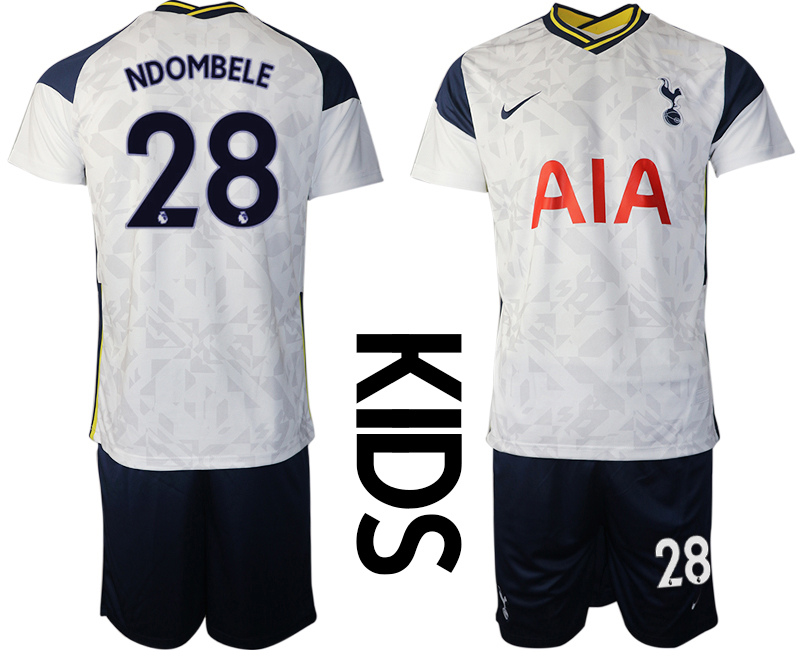 Youth 2020-2021 club Tottenham home white #28 Soccer Jerseys